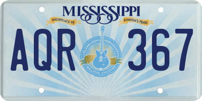 MS license plate AQR367