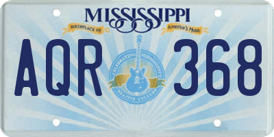 MS license plate AQR368