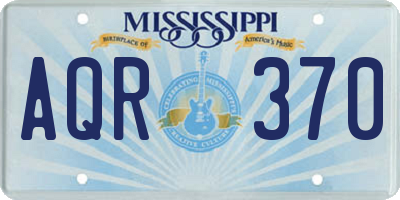 MS license plate AQR370
