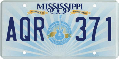 MS license plate AQR371