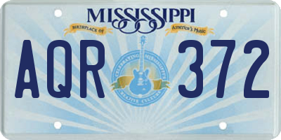 MS license plate AQR372