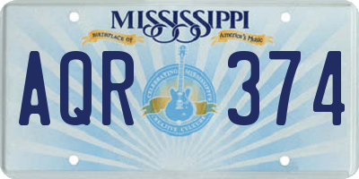MS license plate AQR374
