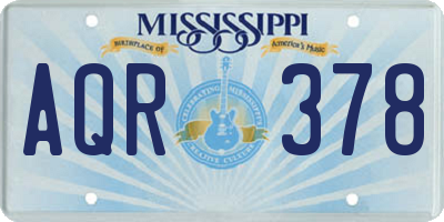 MS license plate AQR378