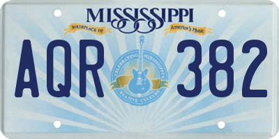 MS license plate AQR382