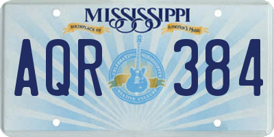 MS license plate AQR384
