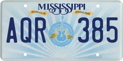 MS license plate AQR385