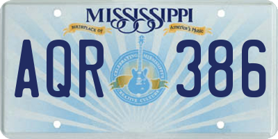 MS license plate AQR386