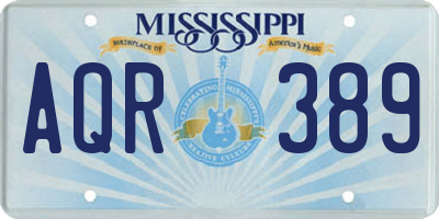 MS license plate AQR389
