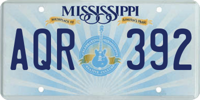 MS license plate AQR392