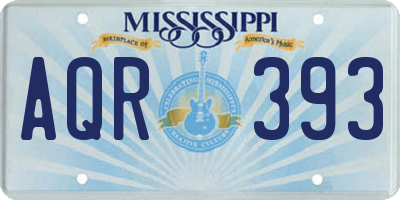 MS license plate AQR393