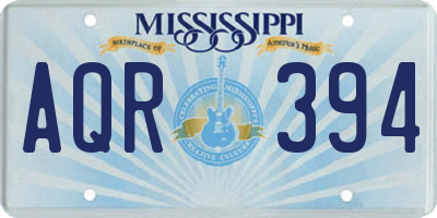 MS license plate AQR394