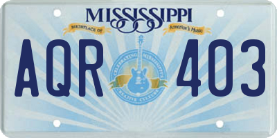 MS license plate AQR403