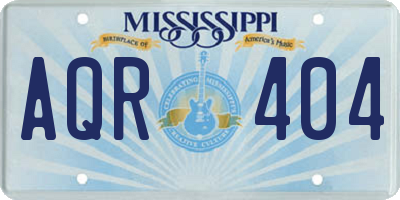 MS license plate AQR404