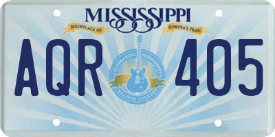 MS license plate AQR405