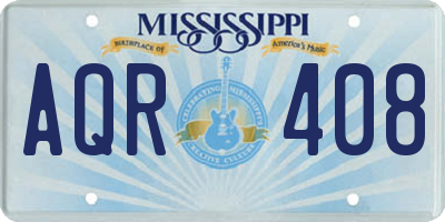 MS license plate AQR408