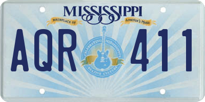 MS license plate AQR411