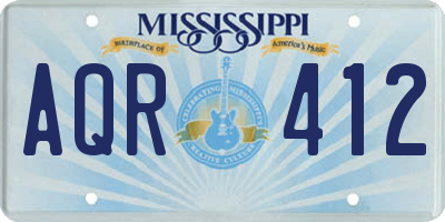 MS license plate AQR412