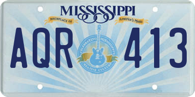 MS license plate AQR413