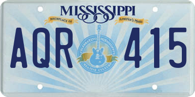 MS license plate AQR415