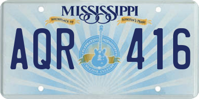 MS license plate AQR416