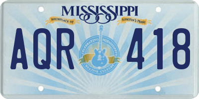 MS license plate AQR418