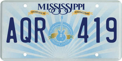 MS license plate AQR419