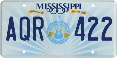 MS license plate AQR422