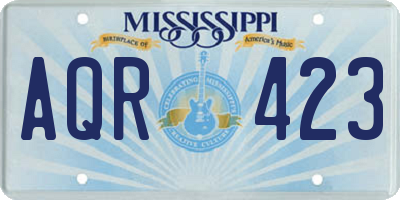 MS license plate AQR423