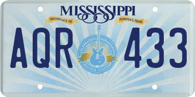 MS license plate AQR433