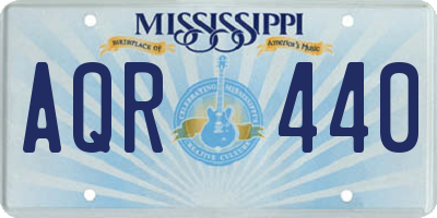 MS license plate AQR440