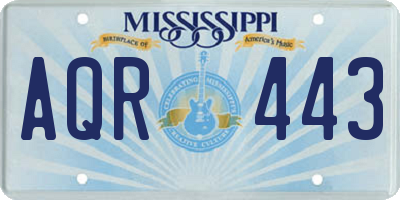 MS license plate AQR443