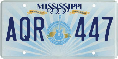 MS license plate AQR447