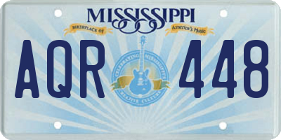 MS license plate AQR448