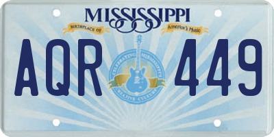 MS license plate AQR449