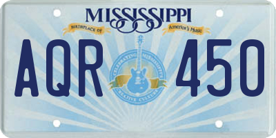 MS license plate AQR450