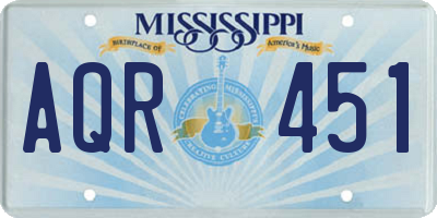 MS license plate AQR451