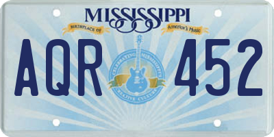 MS license plate AQR452