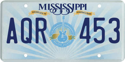 MS license plate AQR453