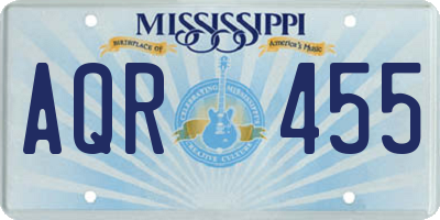 MS license plate AQR455
