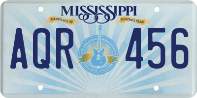 MS license plate AQR456