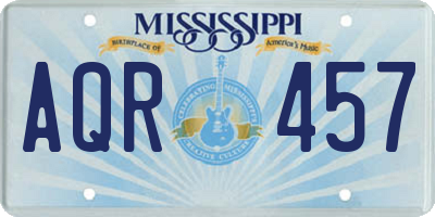 MS license plate AQR457