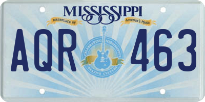 MS license plate AQR463