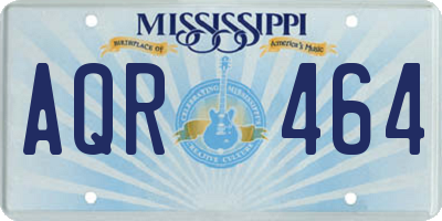 MS license plate AQR464