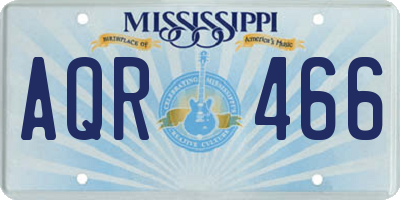 MS license plate AQR466