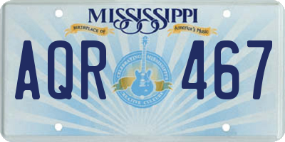 MS license plate AQR467