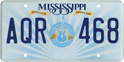MS license plate AQR468
