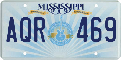 MS license plate AQR469