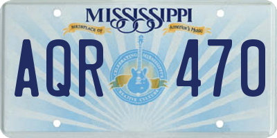MS license plate AQR470
