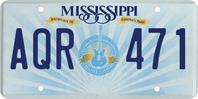 MS license plate AQR471