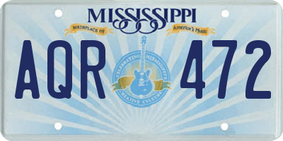 MS license plate AQR472